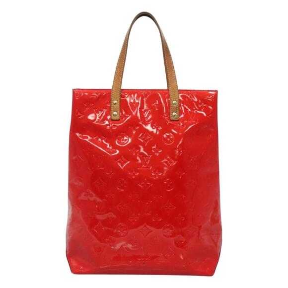 LOUIS VUITTON Monogram Vernis Reade MM Hand Bag Red Rouge M91086 - Picture 2 of 12